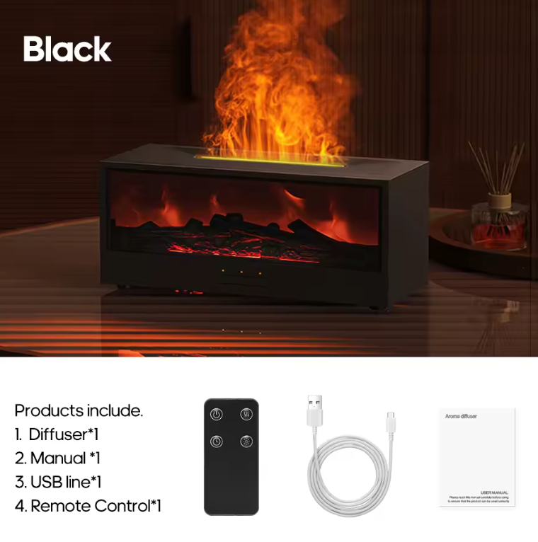Pureva Fireplace Aroma Diffuser & Humidifier with Remote