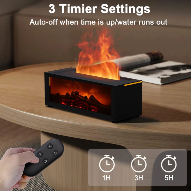 Pureva Fireplace Aroma Diffuser & Humidifier with Remote